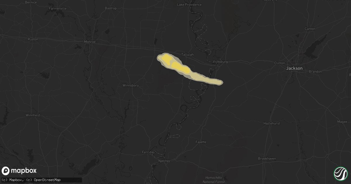 Hail Map in Newellton, LA on April 20, 2024 HailTrace